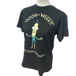 Rick & Morty Mens Medium Mr Poopy Short Sleeve 100% Cotton Crew Neck Tee Shirt